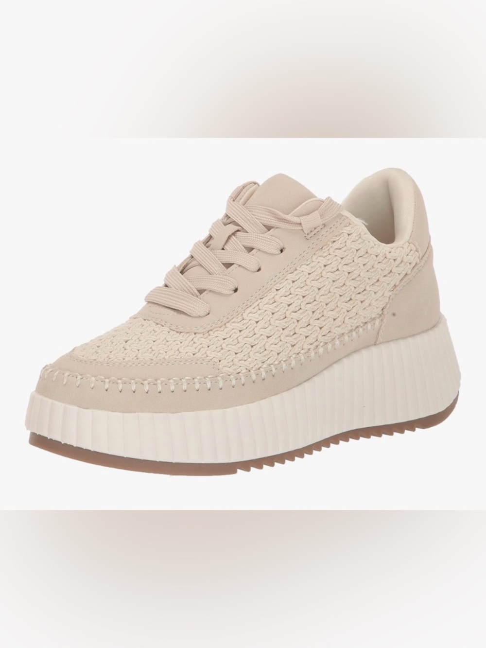 Dolce Vita Cream Woven Platform Sneakers